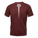 Texas A&M Aggies maroon active tee with Texas Aggies text, Texas A&M logo, and tie graphic on front and back