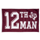 3X5 Printed 12th Man House Flag - Maroon