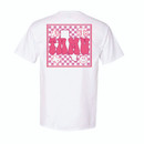 Full back square design featuring a pink and white checkerboard with a state of Texas in white in the center and "TAMU" in large pink bubble letters overtop. Full back square design featuring a pink and white checkerboard with a state of Texas in white in the center and "TAMU" in large pink bubble letters overtop.