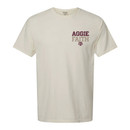 left chest design with "Aggie" in maroon centered above "FAITH" in tan. left chest design with "Aggie" in maroon centered above "FAITH" in tan.
