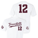 Script Baseball Jersey Active Short Sleeve - White