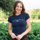 Script University Flag Baby Tee - Navy