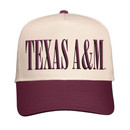 Texas A&M Puff Cap - Tan & Maroon