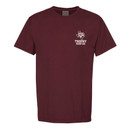 Texas A&M maroon “Trophy Hunter” t-shirt with front logo and large graphic back design. Texas A&M maroon “Trophy Hunter” t-shirt with front logo and large graphic back design.