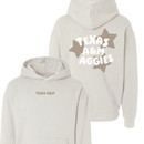 Neutral Texas A&M hoodie with small text on the front and star-accented “Texas A&M Aggies” design on the back. Neutral Texas A&M hoodie with small text on the front and star-accented “Texas A&M Aggies” design on the back.