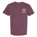 Texas A&M Aggies grandma t shirt with Texas patchwork graphic and ATM logo on back and small front design