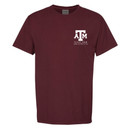 Texas A&M Aggies maroon BTHO 90 Hours shirt with large back graphic and university seal