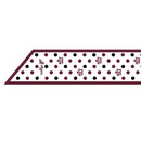 Texas A&M Aggies silk scarf with maroon and black polka dot pattern, repeating Texas A&M logos, and Aggies script design