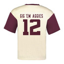 Football Fan Prep Jersey - Natural & Maroon