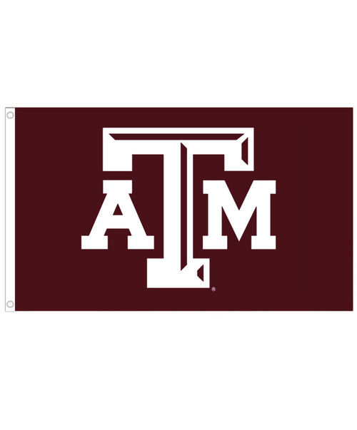 Texas A&M Aggies maroon 3x5 applique flag with white ATM logo