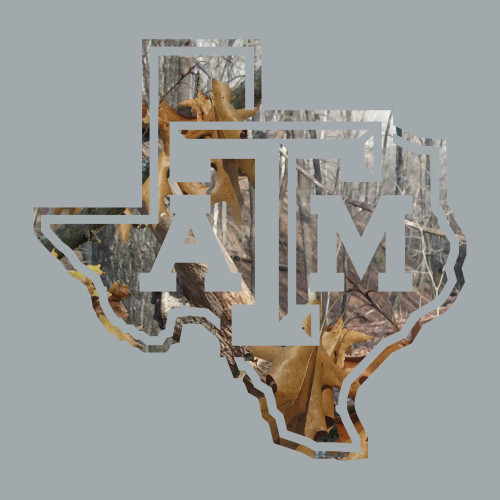 Texas A&M Aggies camo Texas state outline decal with ATM logo for car laptop or cooler