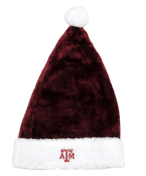 Texas A&M Aggies maroon Santa hat with white cuff ATM logo and white pom on top