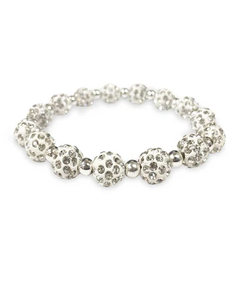 Texas A&M Aggies silver rhinestone bead stretch bracelet with sparkling design