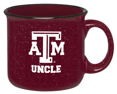 Texas A&M Aggies maroon camp style mug with ATM logo and Uncle text