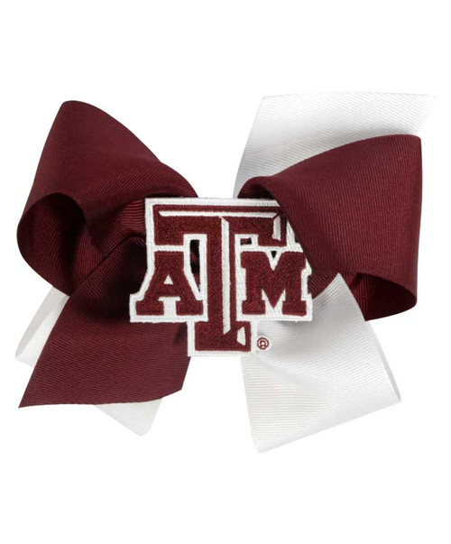 Texas A&M Aggies King Two Tone Bow with ATM Patch
