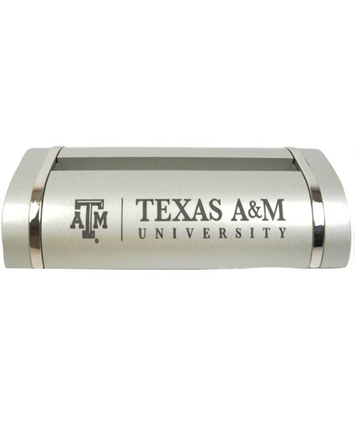 Texas A&M Aggies metallic card holder with Texas A&M University text and logo on front