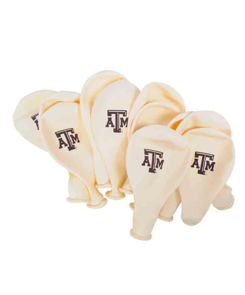 Texas A&M Aggies balloons with light color design and Texas A&M logo printed on each balloon