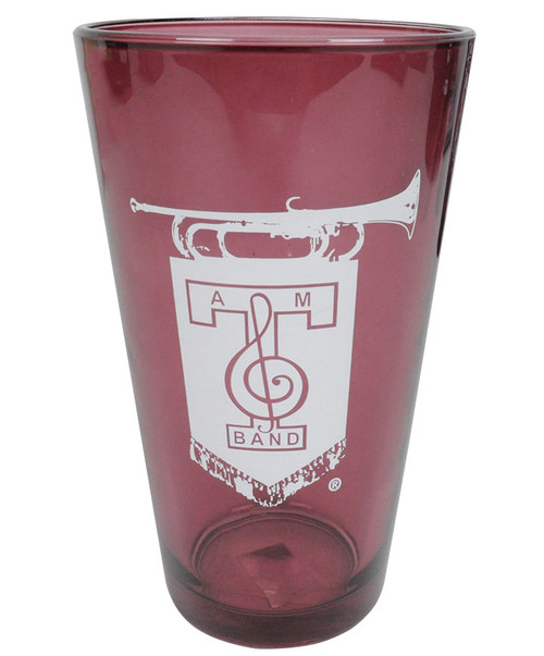 Texas A&M Aggies 16 ounce pint glass with Aggie Band design and Texas A&M branding