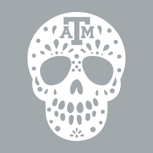 Texas A&M Aggies 2.25 x 3 White Sugar Skull Decal