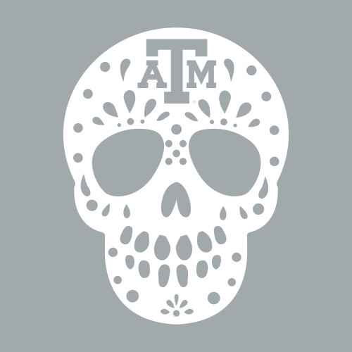 Texas A&M Aggies sugar skull decal with detailed decorative skull design and Texas A&M elements
