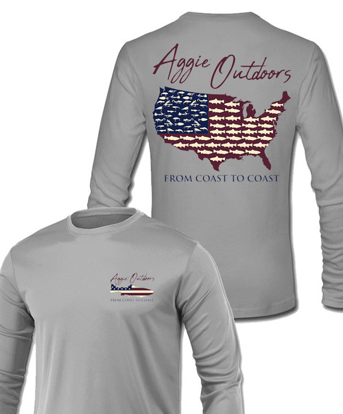 Texas A&M Youth Aggie Outdoors | From Coast To Coast Long Sleeve Active Shirt