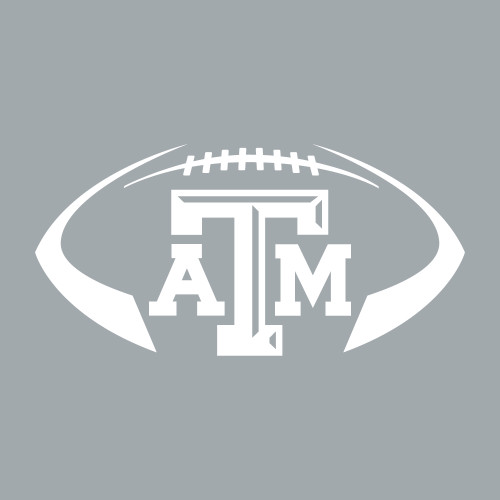 Texas A&M Aggies football decal with football outline and Texas A&M logo centered inside
