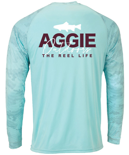 Aggie Outdoors Reel Life Long Sleeve Shirt - Aqua Blue - The Warehouse at  C.C. Creations