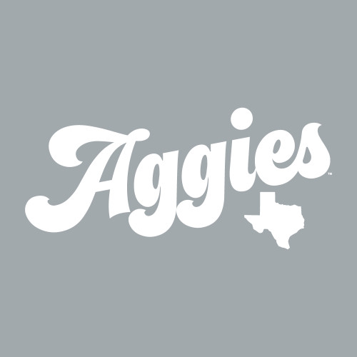 Texas A&M Aggies 6 x 2.75 Retro Script With Lonestar Decal | White