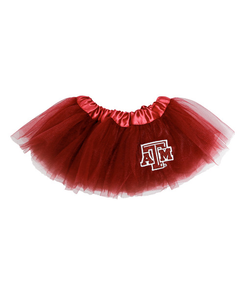 Texas A&M Aggies baby maroon tutu with tulle layers and Texas A&M logo detail