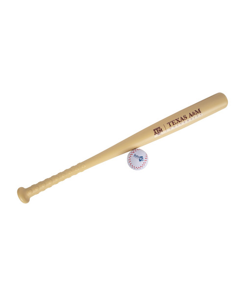 Texas A&M Aggies plastic bat and ball set with Texas A&M branding on bat