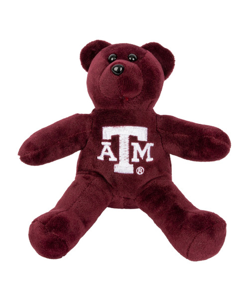 Texas A&M Aggies maroon bear plush with Texas A&M logo on front