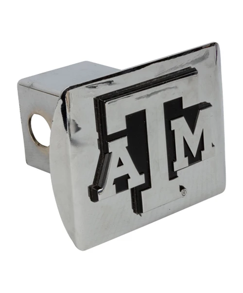 Texas A&M Aggies chrome hitch cover with polished finish and Texas A&M logo