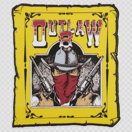 Texas A&M Aggies Corps of Cadets Squadron 8 Outlaws decal with western outlaw graphic and revolvers