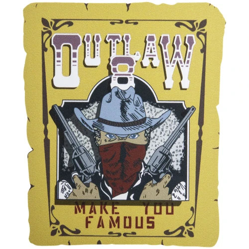 Texas A&M Corps of Cadets Squadron 8 Outlaw sticker with western bandit graphic and Make You Famous text