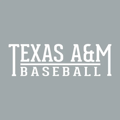 Texas A&M Baseball white decal with bold lettering design for Aggies fans