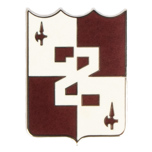 Corps of Cadets 2nd Regiment shield pin featuring a maroon and white enamel design with a large number two at the center. Collectible insignia representing Texas A&M Corps of Cadets tradition and regiment pride.
