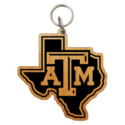 Texas A&M Aggies Wooden Lonestar Key Chain