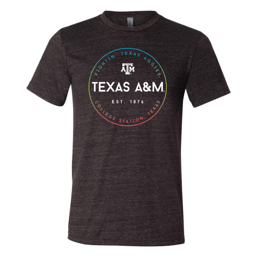 Texas A&M Aggies Gradient Circle Charcoal-Black Triblend Short Sleeve