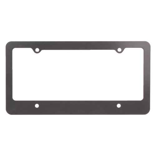 Gray license plate frame with a slim, minimalist design for standard U.S. license plates. Durable automotive accessory for a clean, understated look.