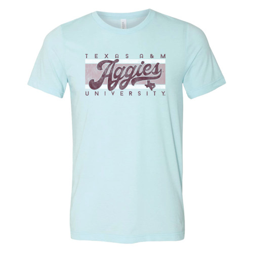 Texas A&M Aggies Swoosh Softstyle Short Sleeve Heather Ice Blue T-Shirt