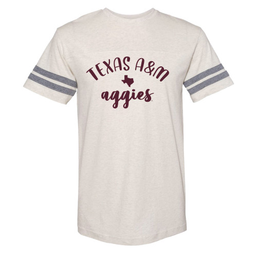 Texas A&M Aggies Striped Short Sleeve T-Shirt | Natural Heather