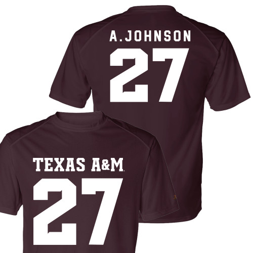 Texas A&M Antonio Johnson Jersey Active T-Shirt | Maroon