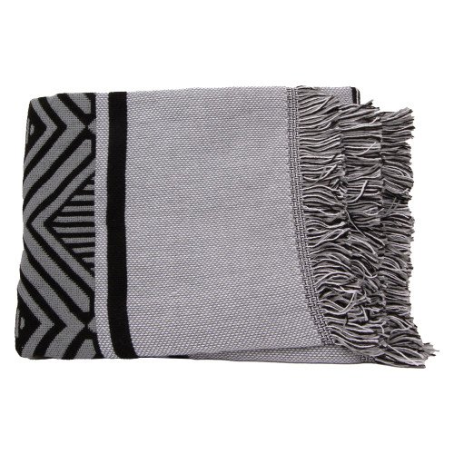 Jacquard Throw - Black & White