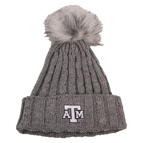 Texas A&M Aggies Logo Feather Yarn Knit Cozy Socks With Heatseal Sides -  Grey - The Warehouse at C.C. Creations