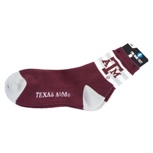 Stripe Logo Crew Socks - Maroon