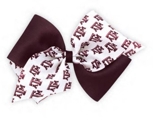 King Colorblock Bow | Maroon & White