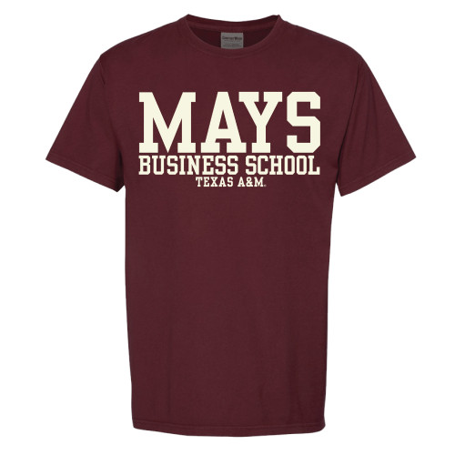 Texas A&M University Mays Business School Stack Short Sleeve | Maroon