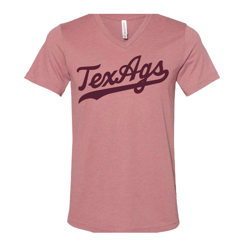 TexAgs V-Neck Short Sleeve - Heather Mauve