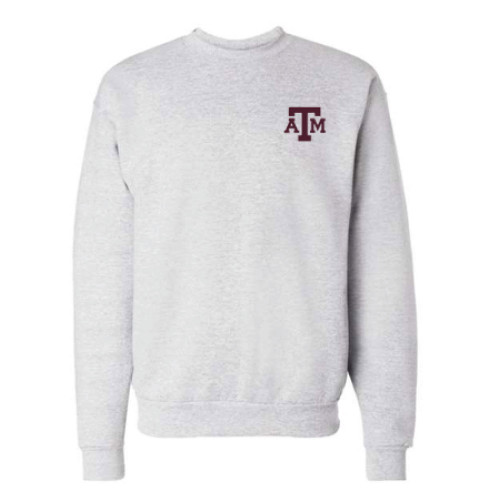 A&M Logo Embroidered Crew - Ash
