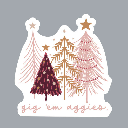 Gig 'Em Christmas Tree Sticker